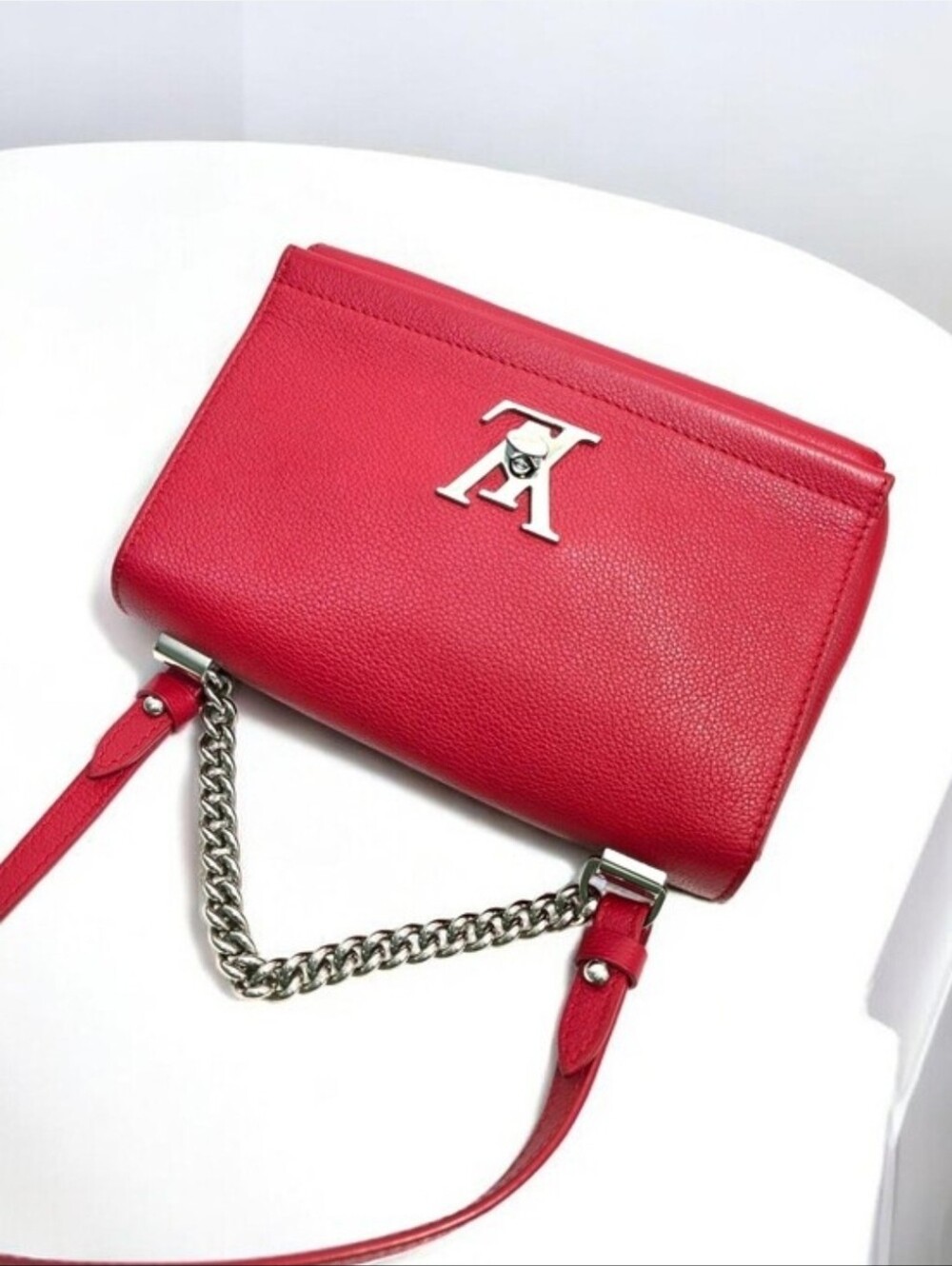 Louis Vuitton Lockme II BB Red Calfskin Leather Flap Crossbody Bag - Picture 7 of 16